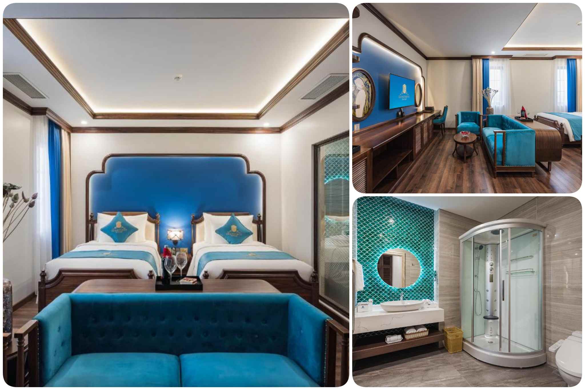 không gian sang trọng tại phòng junior suite của Grand Fleuve Boutique 